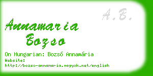 annamaria bozso business card
